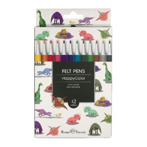 Картинка товара Фломастеры «HappyColor. Динозавры» 12 цветов 