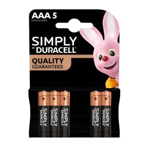 Картинка товара Батарейка LR 3 Duracell Simply (ААА), 5 шт