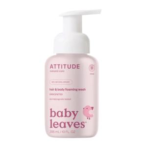 Картинка товара Детская пенка для мытья волос и тела Attitude baby leaves без запаха, 295 мл