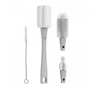 Картинка товара Набор ершиков для мытья бутылочек 4 в 1, Light grey