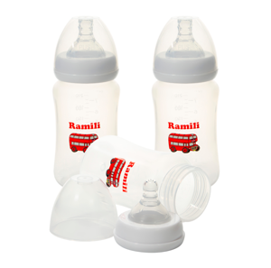 Картинка товара Набор из 3 противоколиковых бутылочек Ramili Baby, 240 мл 0+ 