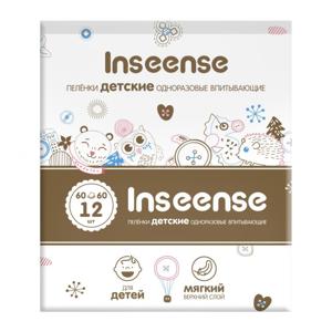 Картинка товара Пеленки одноразовые впитывающие Inseense 60×60 см 12 шт 