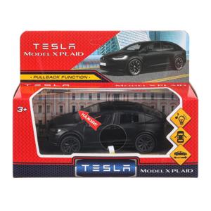 Картинка товара Коллекционная машинка Tesla model X Plaid, черный матовый 12 см свет-звук