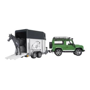 Картинка товара Внедорожник Land Rover Defender с прицепом-коневозкой и лошадью