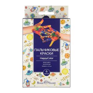 Картинка товара Пальчиковые краски HappyColor, 6 цветов
