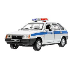 Картинка товара Коллекционная машинка ВАЗ-2109 «Спутник» Милиция, серебристый 12 см свет-звук