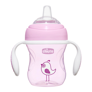 Картинка товара Поильник Chicco Transition Cup, розовый 4 мес+