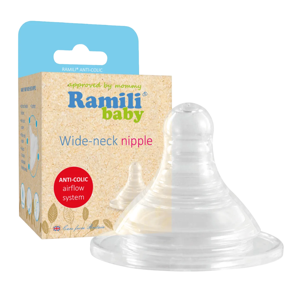 Картинка товара Соска Ramili Baby BT100M для бутылочек с широким горлышком, средний поток 