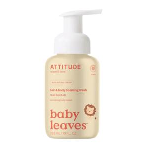Картинка товара Детская пенка для мытья волос и тела Attitude baby leaves Грушевый нектар, 295 мл