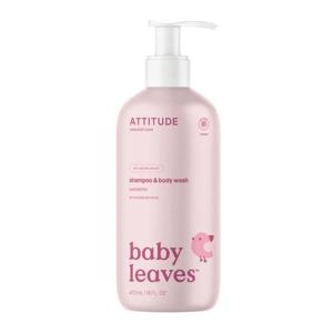 Картинка товара Детский шампунь гель для волос и тела Attitude baby leaves без запаха, 473 мл