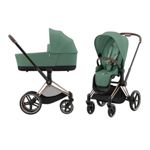 Картинка товара Коляска 2 в 1 Cybex Priam IV Rosegold Leaf Green