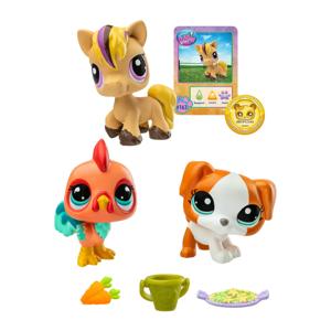 Картинка товара Игровой набор Littlest Pet Shop «Три друга»: Лошадь, Петух, Терьер с аксессуарами